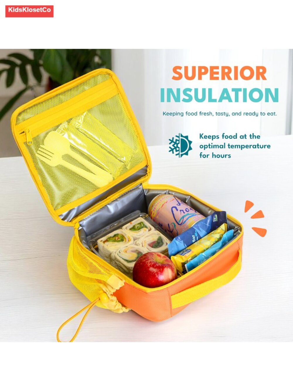Kids Insulated Lunch Bag with Water Bottle Pocket - Picture 6 of 6